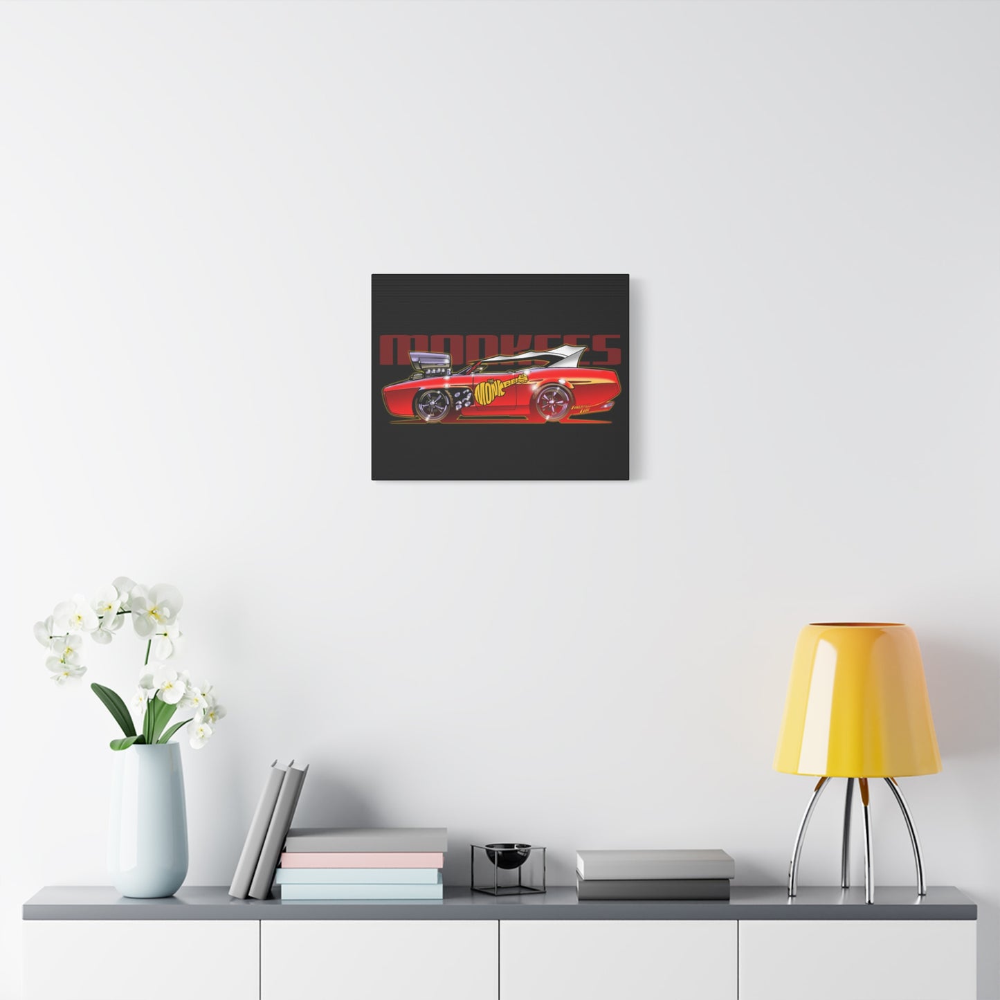 THE MONKEES Monkeemobile Fireball Canvas Art Wall Print - 11x14