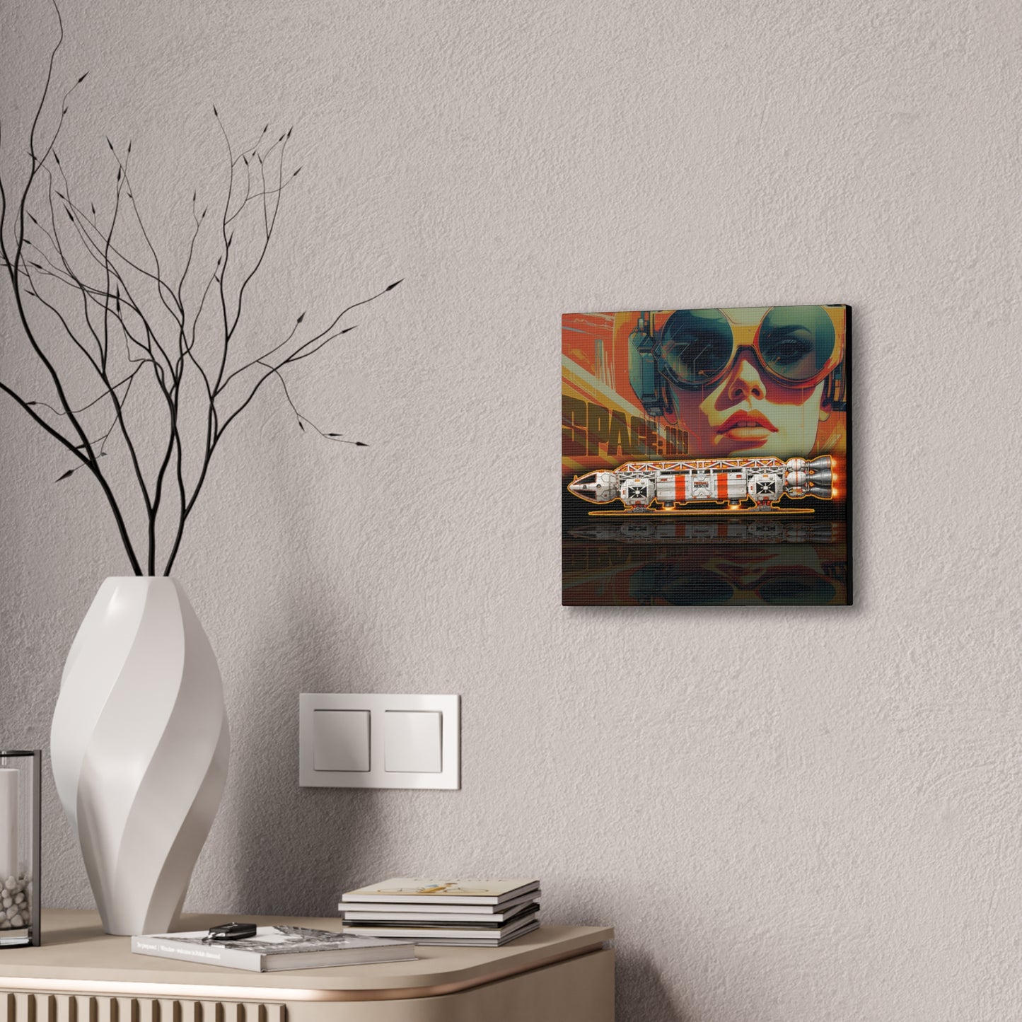 SPACE 1999 EAGLE RESCUE Spaceship Collectible Fireball Art Canvas Stretched Print