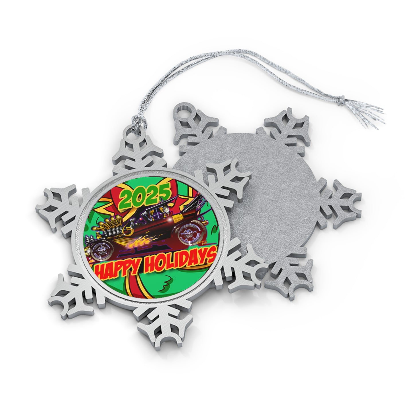 MUNSTER KOACH MUNSTERS Pewter Snowflake Ornament — 2025 Hot Rod "Happy Holidays" Christmas Decoration