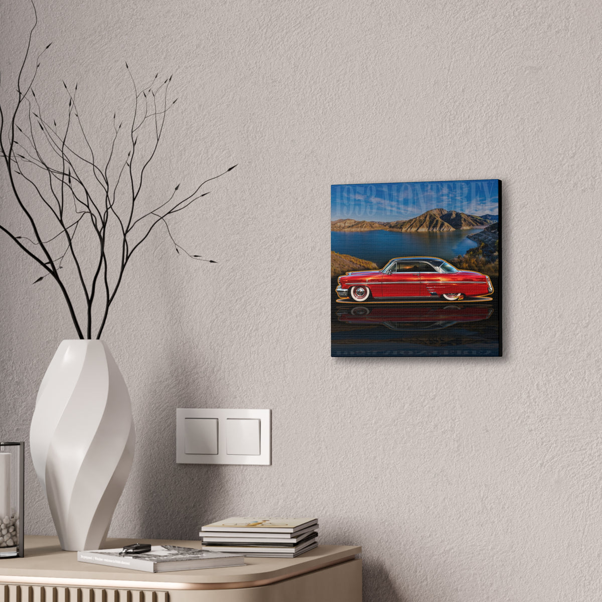 MERCURY MONTEREY 1953 Collectible Fireball Art Canvas Stretched Print