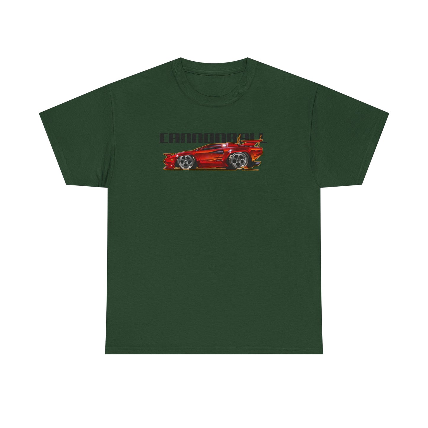CANNONBALL RUN LAMBORGHINI COUNTACH Heavy Cotton Tee Shirt - Multiple Colors