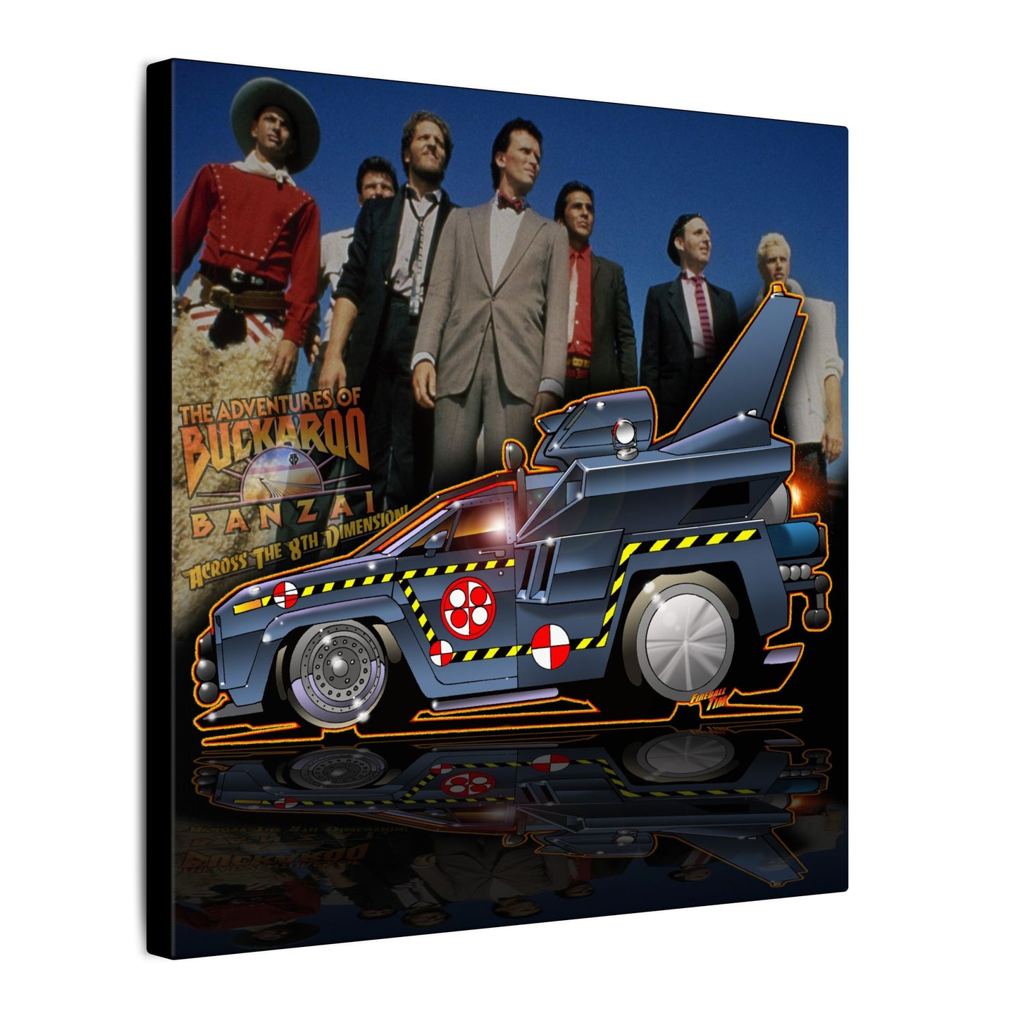 BUCKAROO BANZAI JET TRUCK Movie Car Fireball Art Canvas Print - 12x12