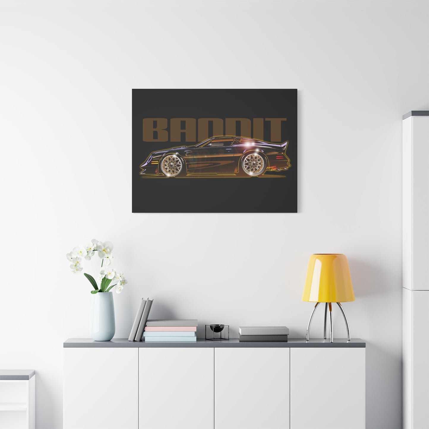 SMOKEY AND THE BANDIT Pontiac Trans Am Fireball Art Canvas Print - Sizes