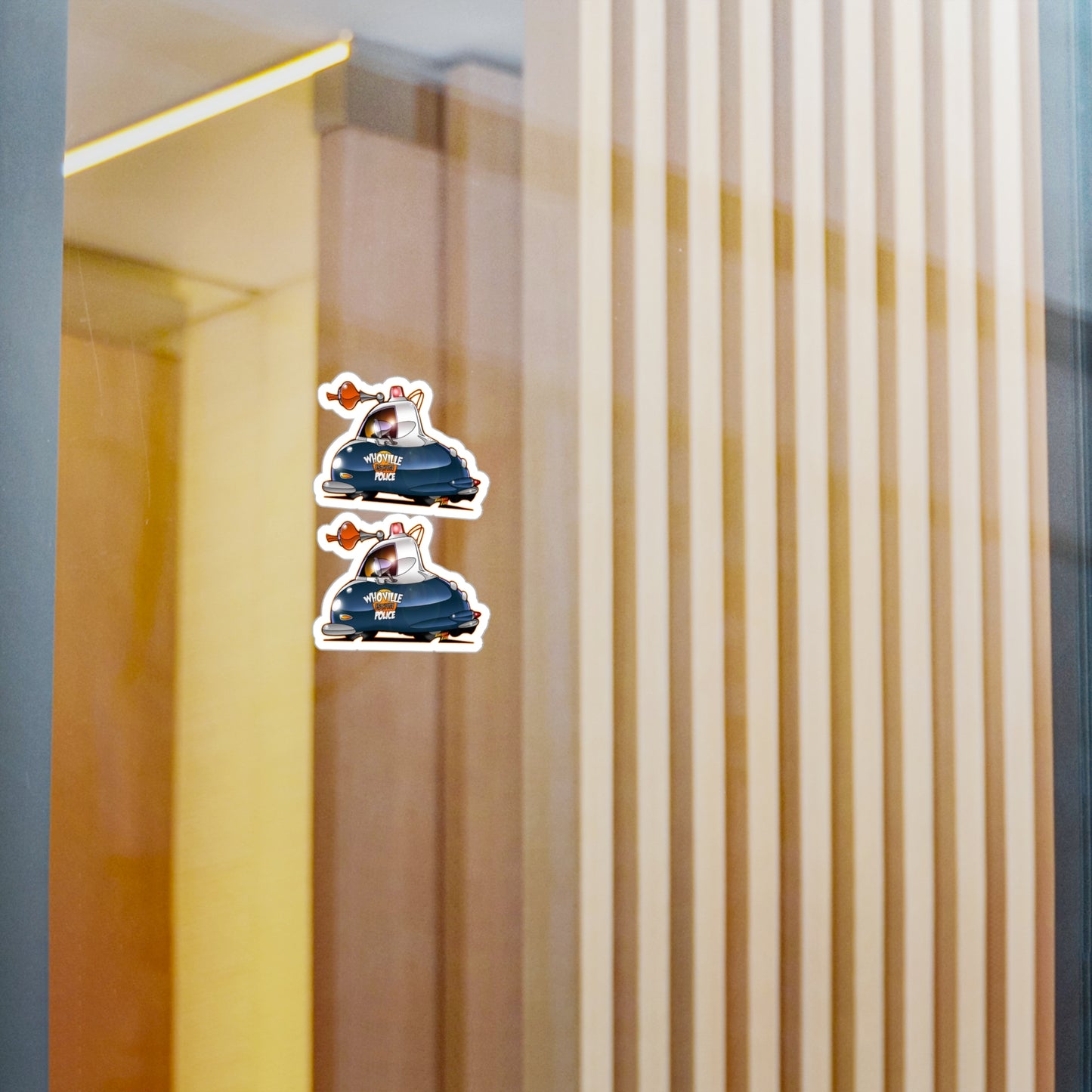 THE GRINCH WHOVILLE POLICE CAR Fireball Art Decal Sticker Set - 4 Sizes