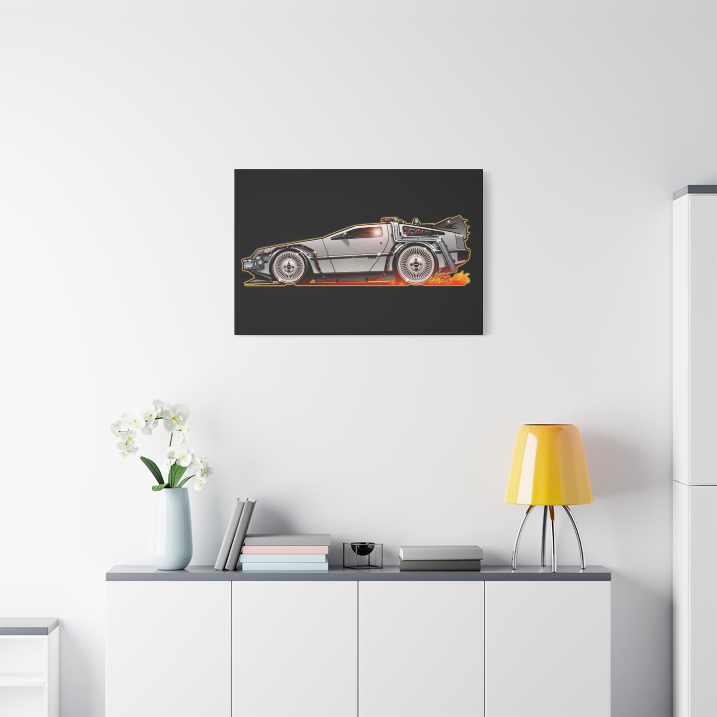 BACK to the FUTURE Delorean Time Machine Canvas Art Wall Print