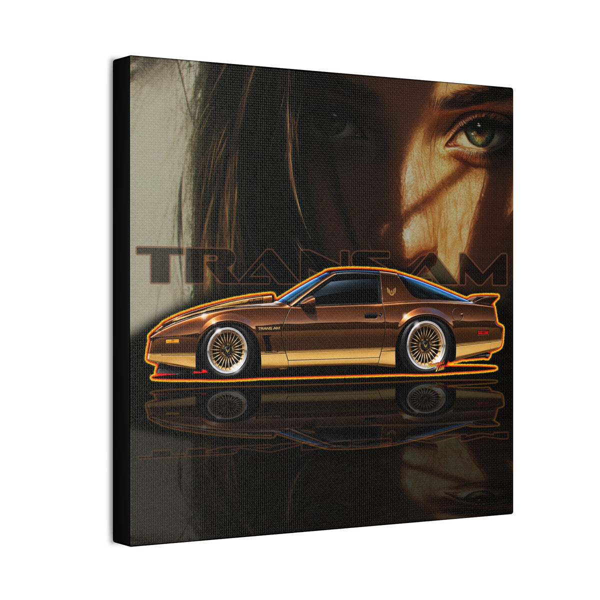PONTIAC TRANS AM 1984 Collectible Fireball Art Canvas Stretched Print