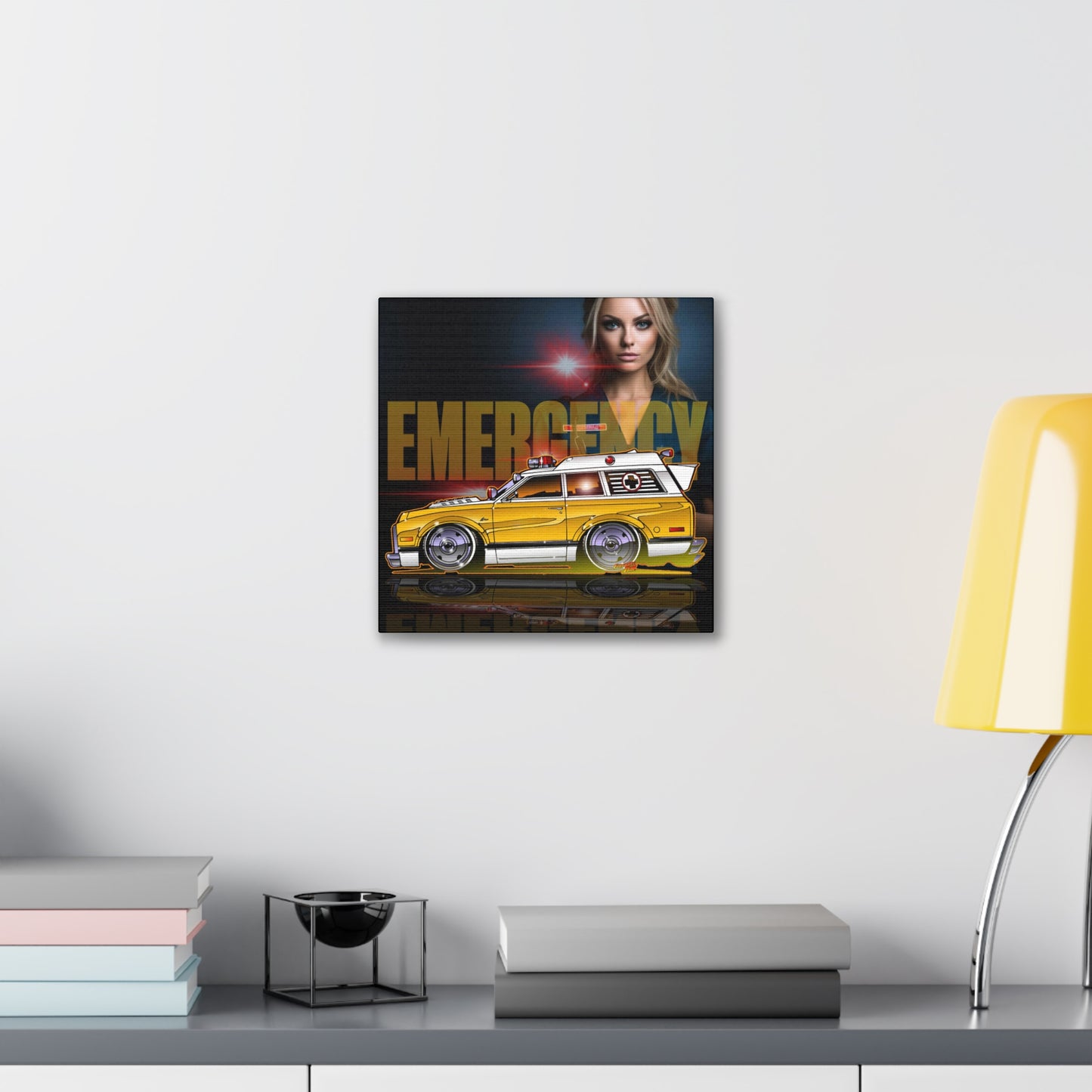 EMERGENCY AMBULANCE 1970 Chevy TV Show Canvas Art Print - 2 Sizes