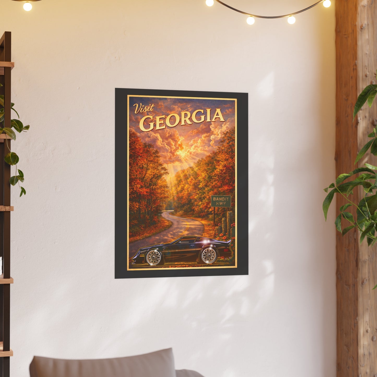 VISIT GEORGIA Smokey and the Bandit Vintage Fireball Art Travel Poster Satin/Matte
