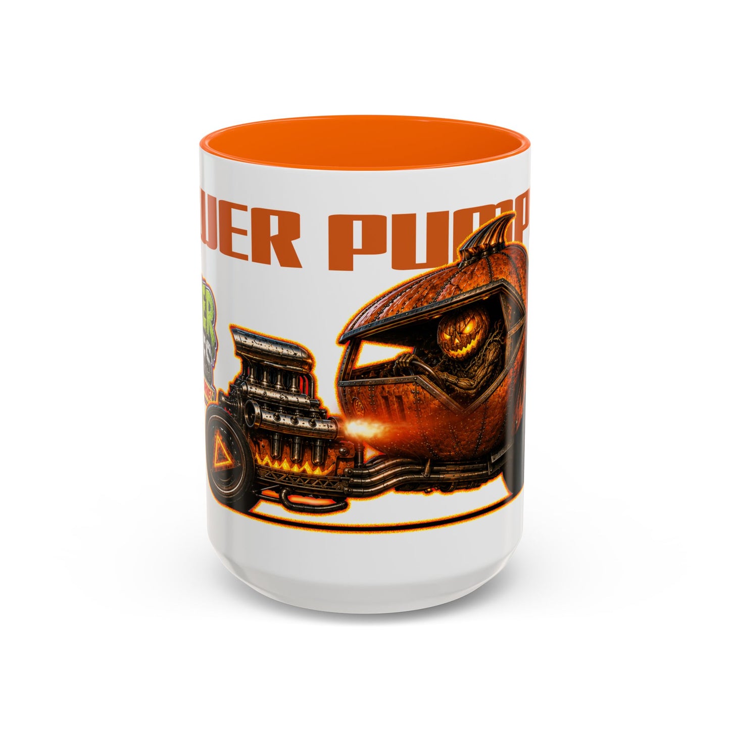 MONSTER MACHINES Halloween Power Pumpkin Collectible Fireball Art Coffee Mug - 2 Sizes