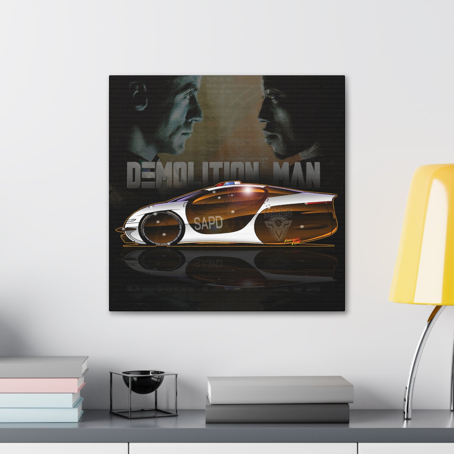 DEMOLITION MAN Sylvester Stallone Police Car Canvas Art MASTERPRINT 2 Sizes