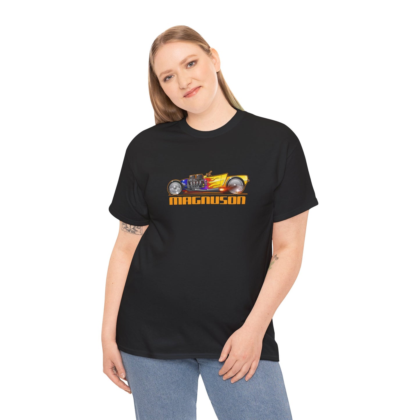 MAGNUSON Track Roadster Hot Rod Fireball Art Tee Shirt - Multiple Colors