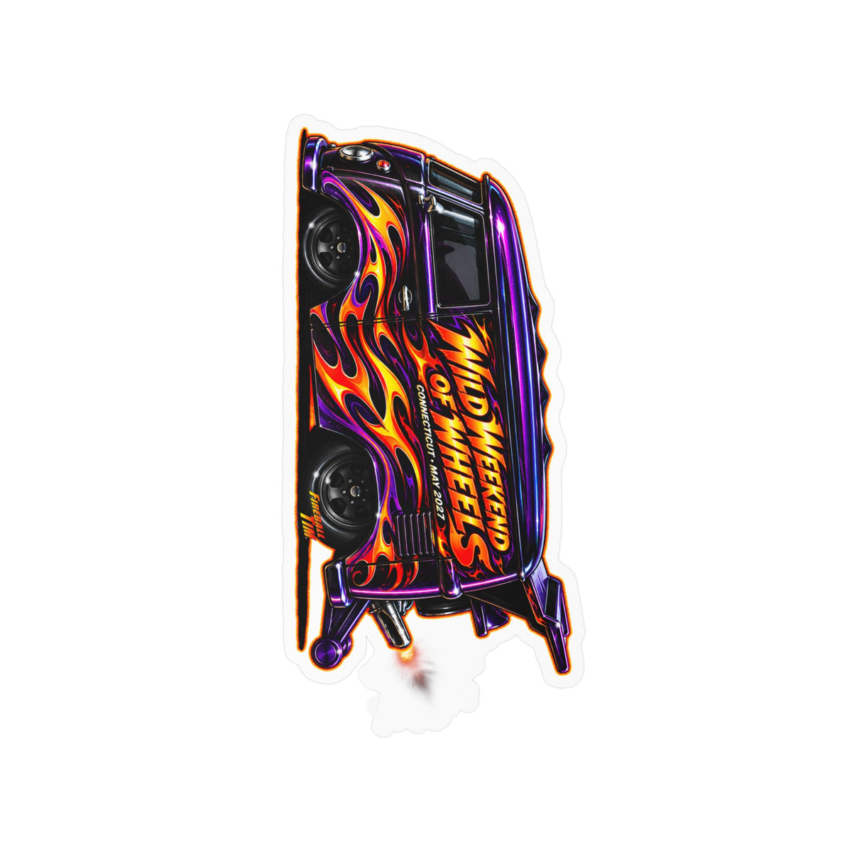 HOT WHEELS Kombi Bus Collectible Fireball Art Stickers in 4 Sizes