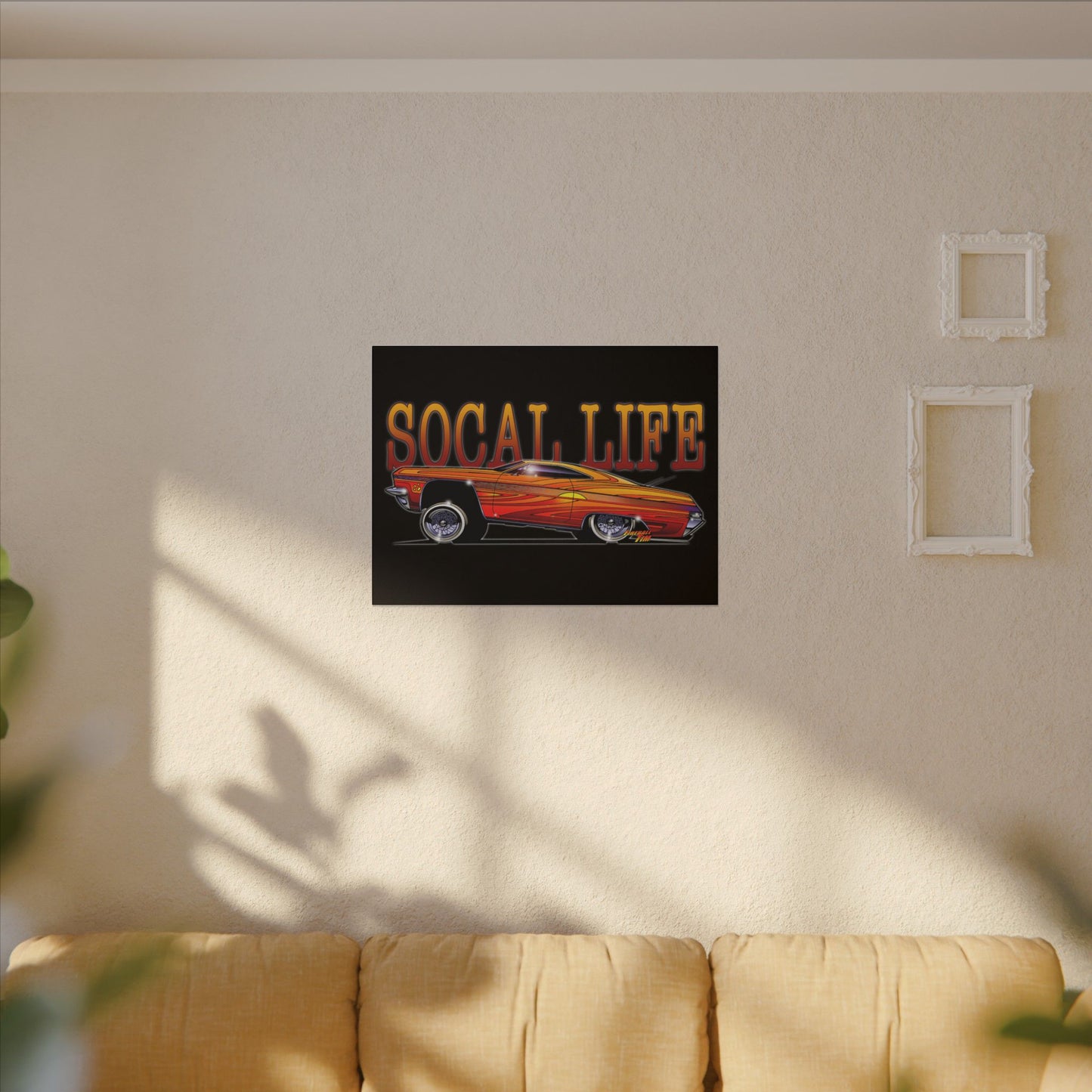 CHEVY IMPALA LOWRIDER Fireball Art Canvas Print
