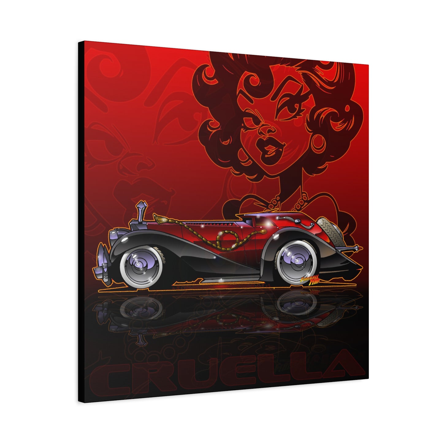 CRUELLA deVIL 1974 Panther DeVille Fireball Art Canvas Print