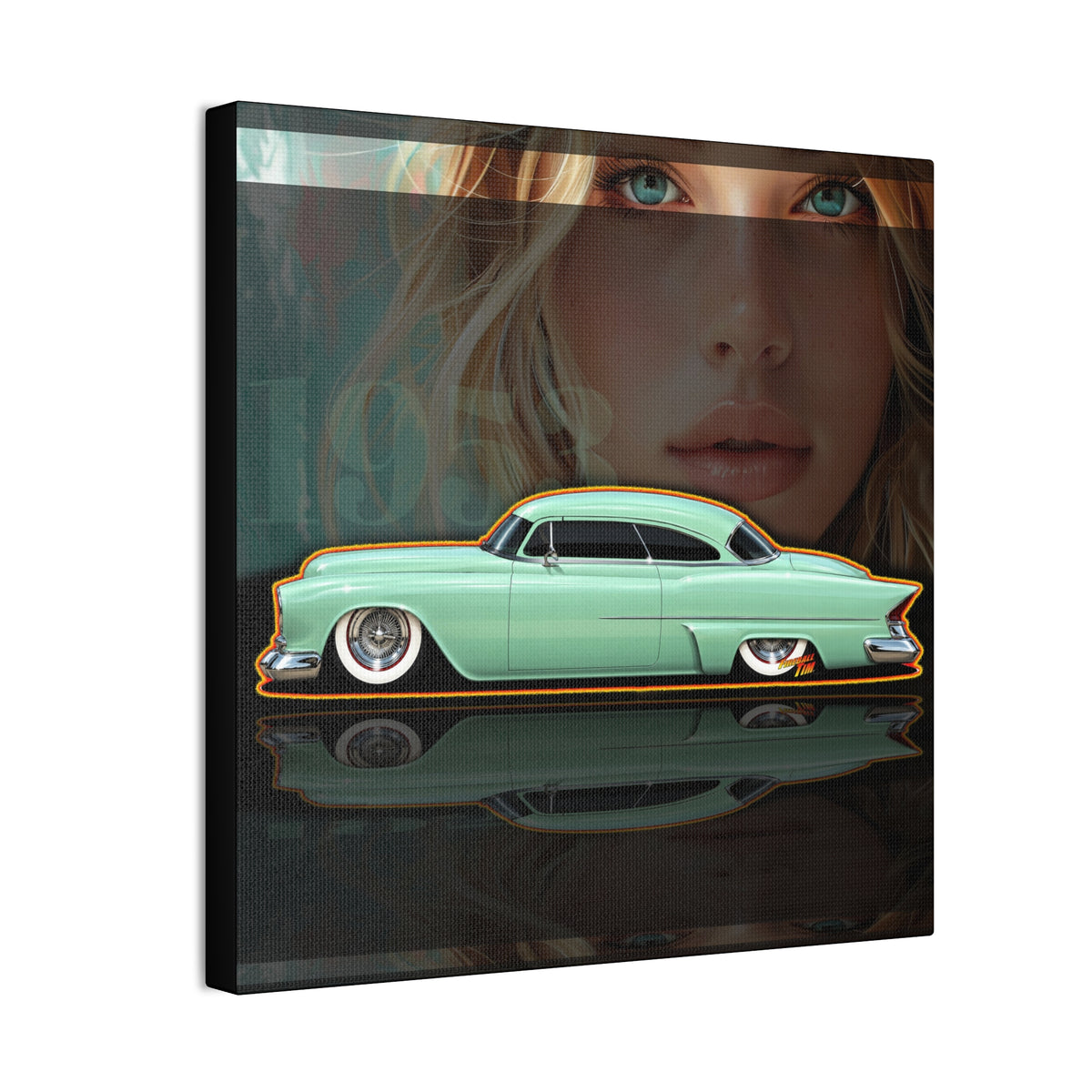 BUICK 1953 Kustom Special Collectible Fireball Art Canvas Stretched Print