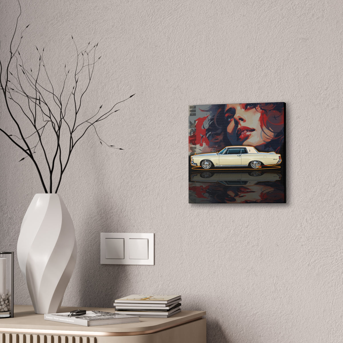 LINCOLN MARK III 1970 Collectible Fireball Art Canvas Stretched Print
