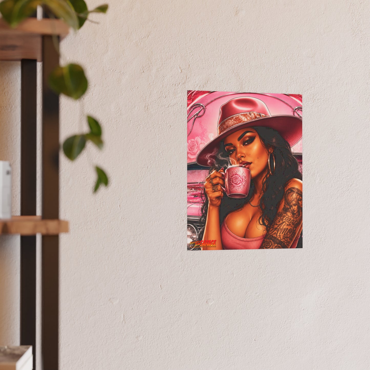 MEXICAN ROSE Lowrider Vintage Fireball Art Travel Poster Satin/Matte