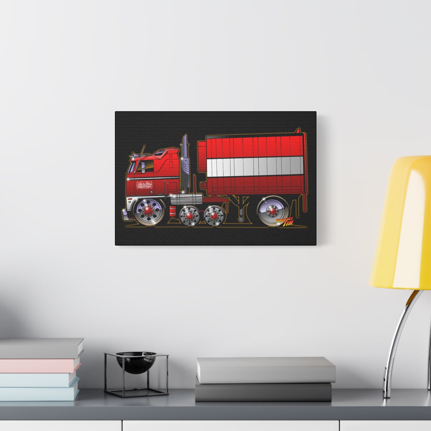 BJ AND THE BEAR TV Show Semi Truck Canvas Art Wall Print - 11x14