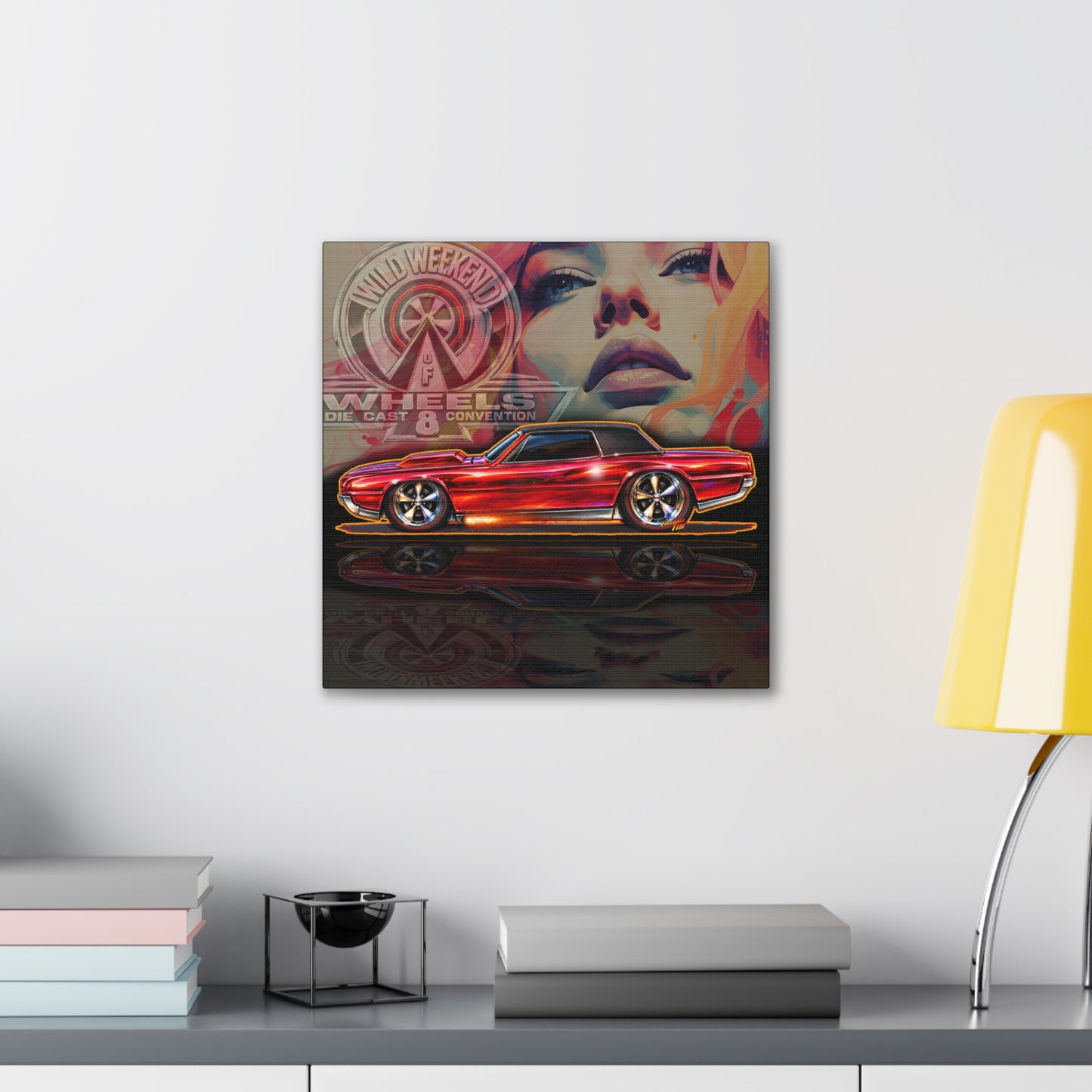 HOT WHEELS Sweet 16 CUSTOM TBIRD Collectible Fireball Art Canvas Stretched Print