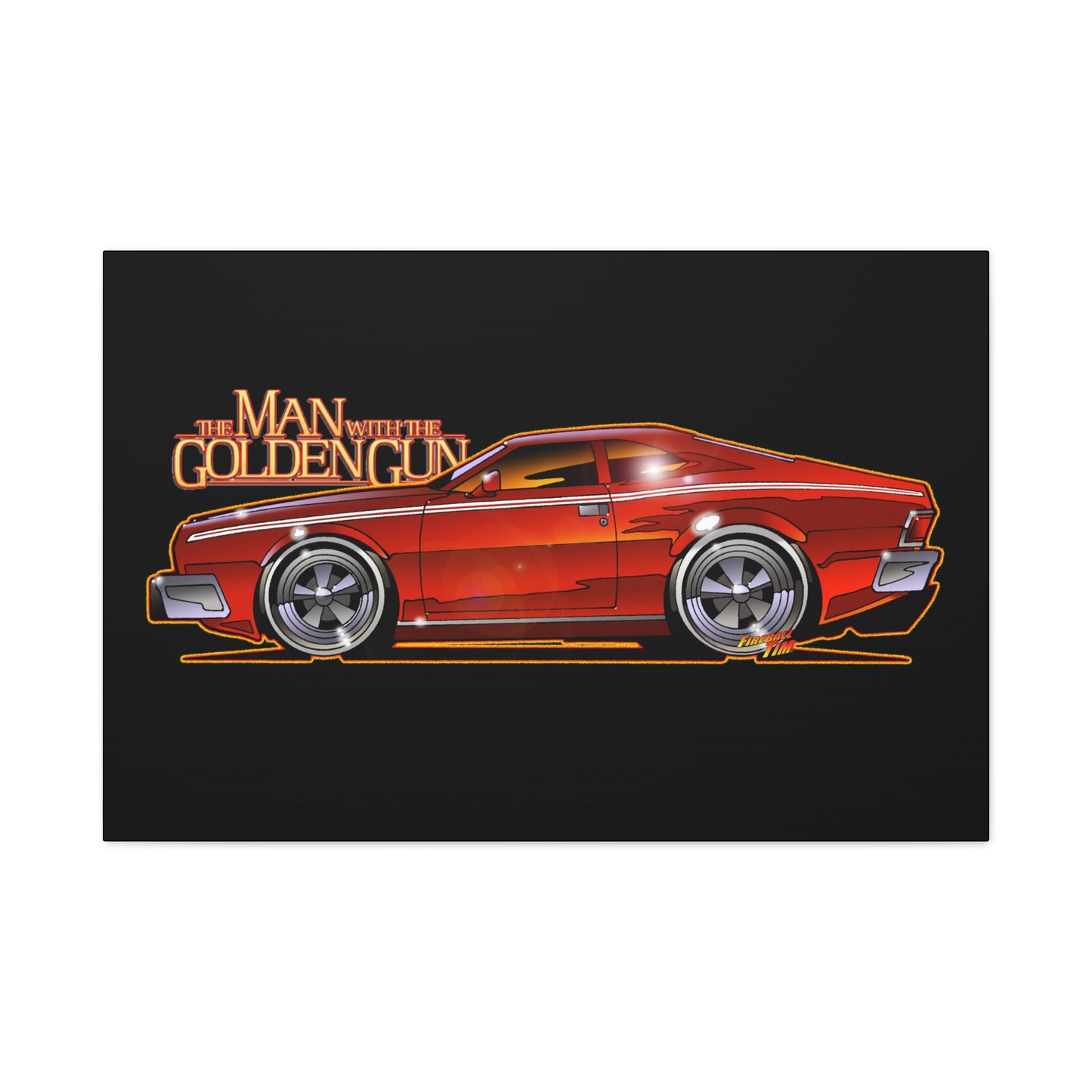 MAN WITH THE GOLDEN GUN AMC Hornet James Bond Fireball Art Canvas Print
