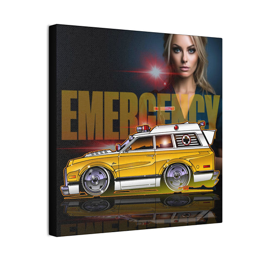 EMERGENCY AMBULANCE 1970 Chevy TV Show Canvas Art Print - 2 Sizes