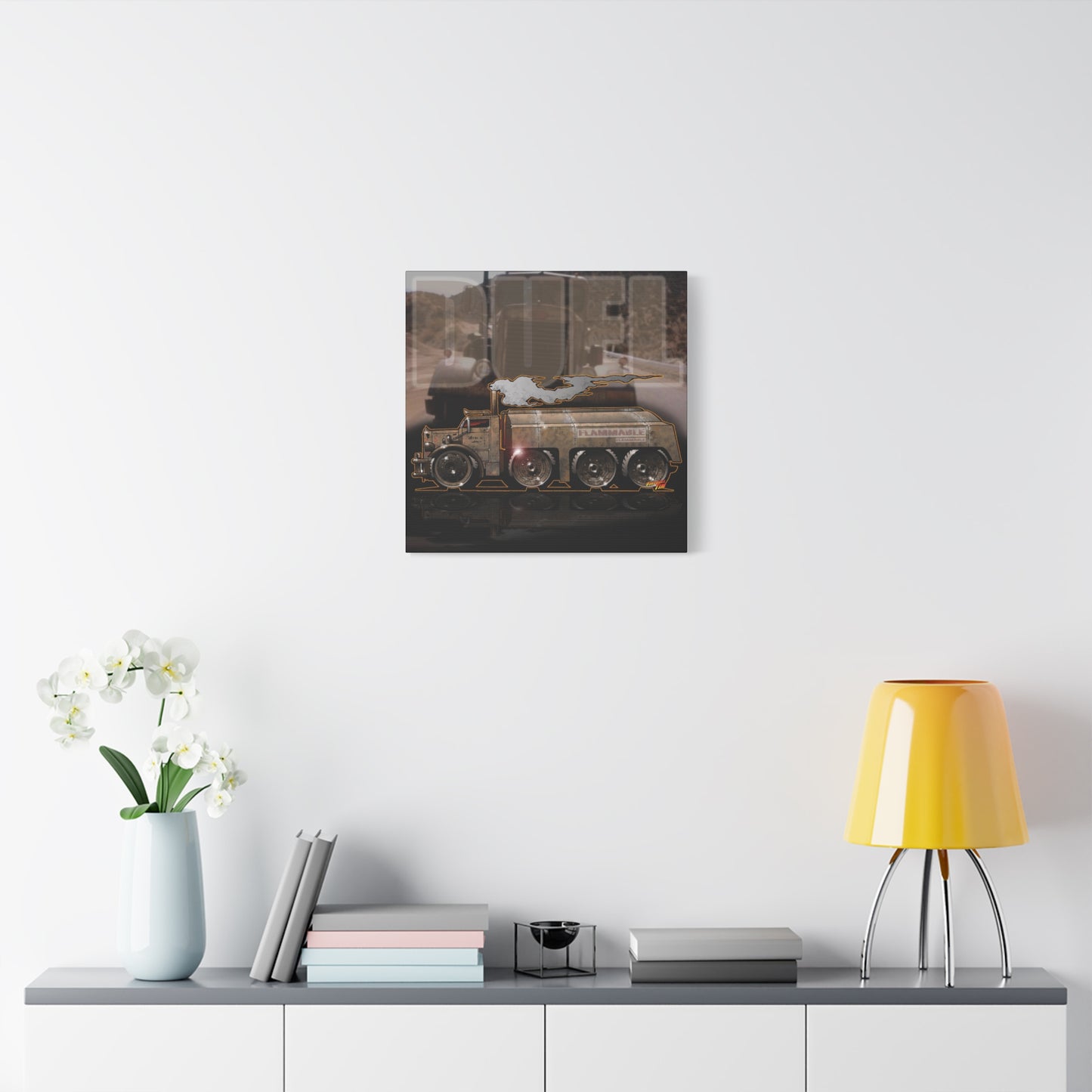 DUEL Killer Movie Truck Fireball Art Canvas Print - Sizes
