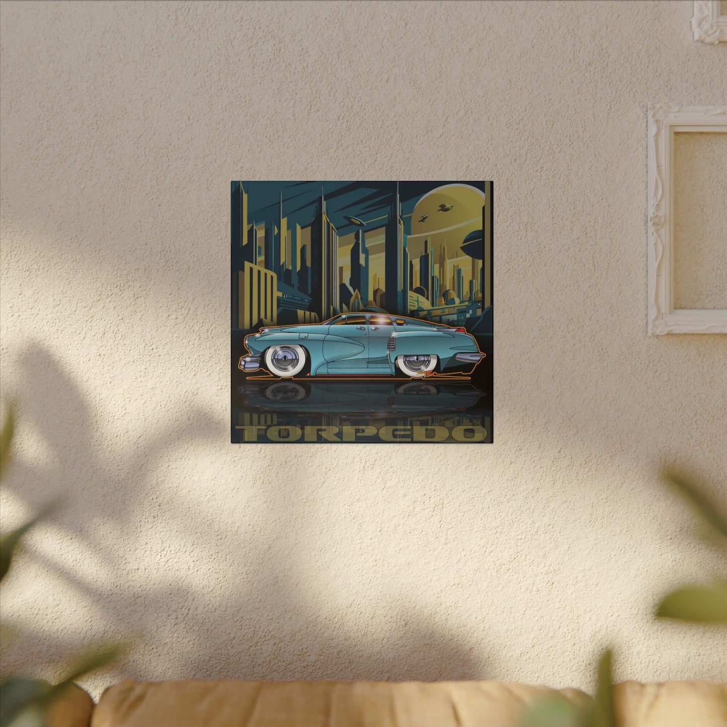 TUCKER TORPEDO 48 Collectible Fireball Art Canvas Print