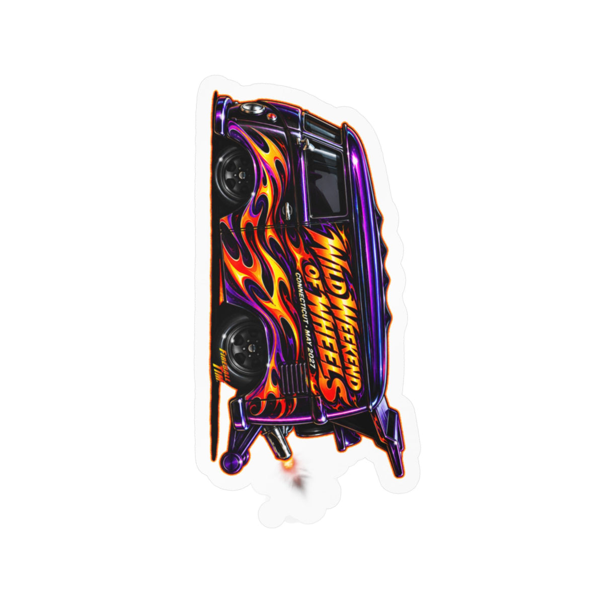 HOT WHEELS Kombi Bus Collectible Fireball Art Stickers in 4 Sizes