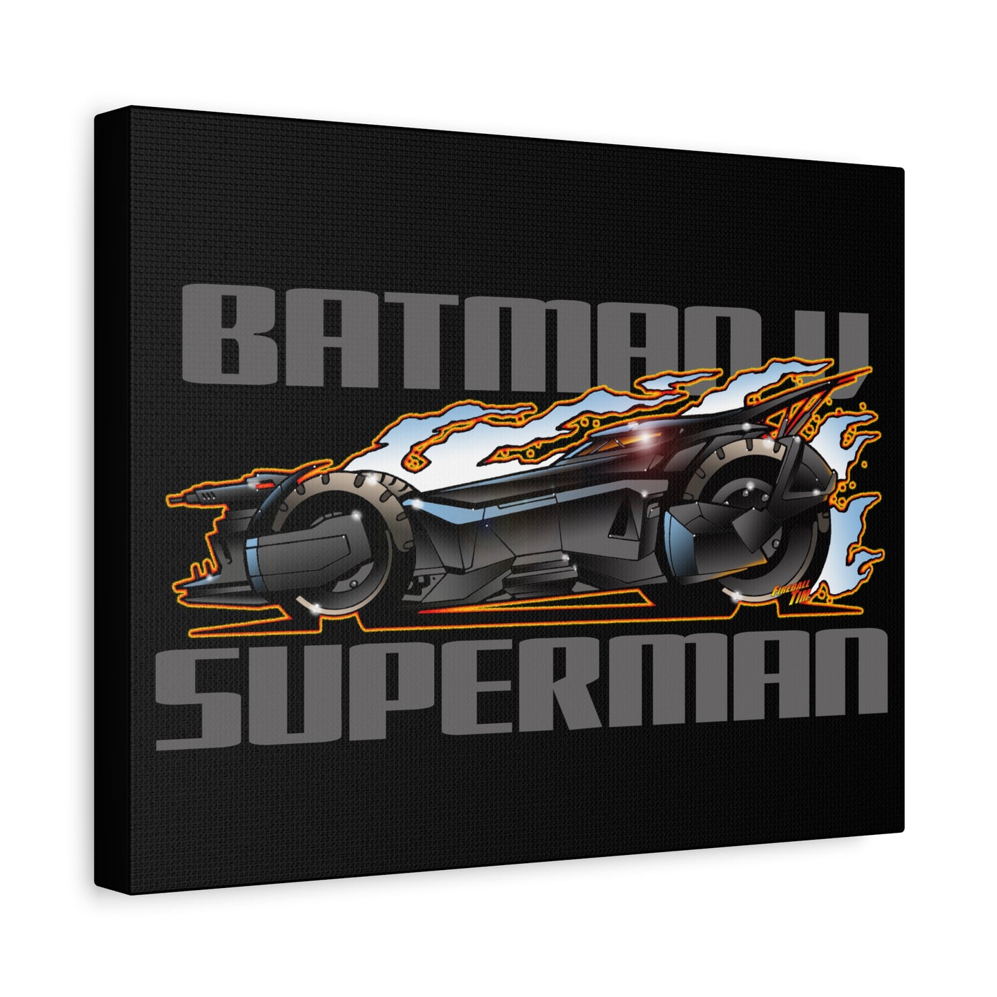 BATMAN VS SUPERMAN BATMOBILE Canvas Art Wall Print - 11x14