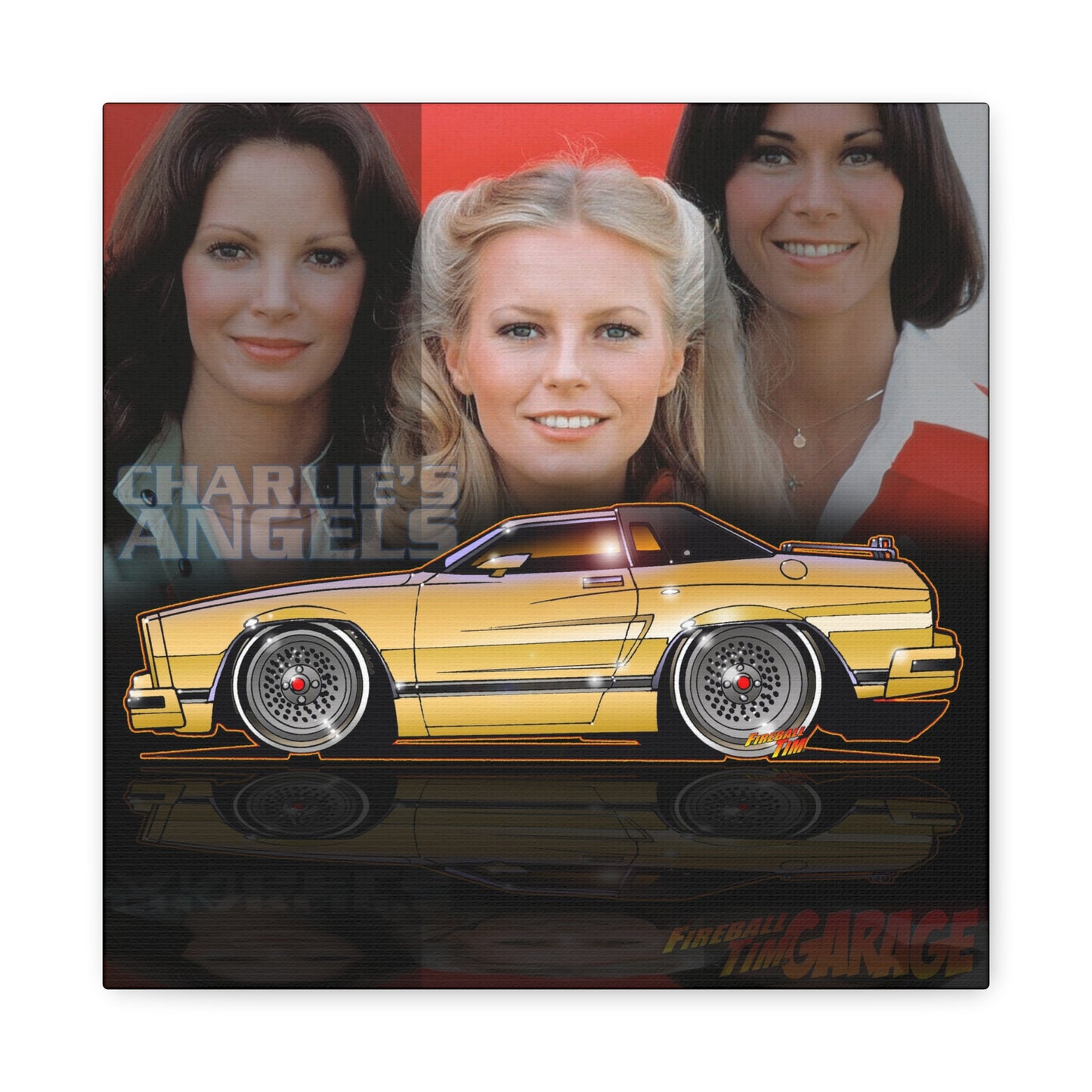 CHARLIE'S ANGELS FORD MUSTANG GHIA TV Car Canvas Art Wall Print - 12x12