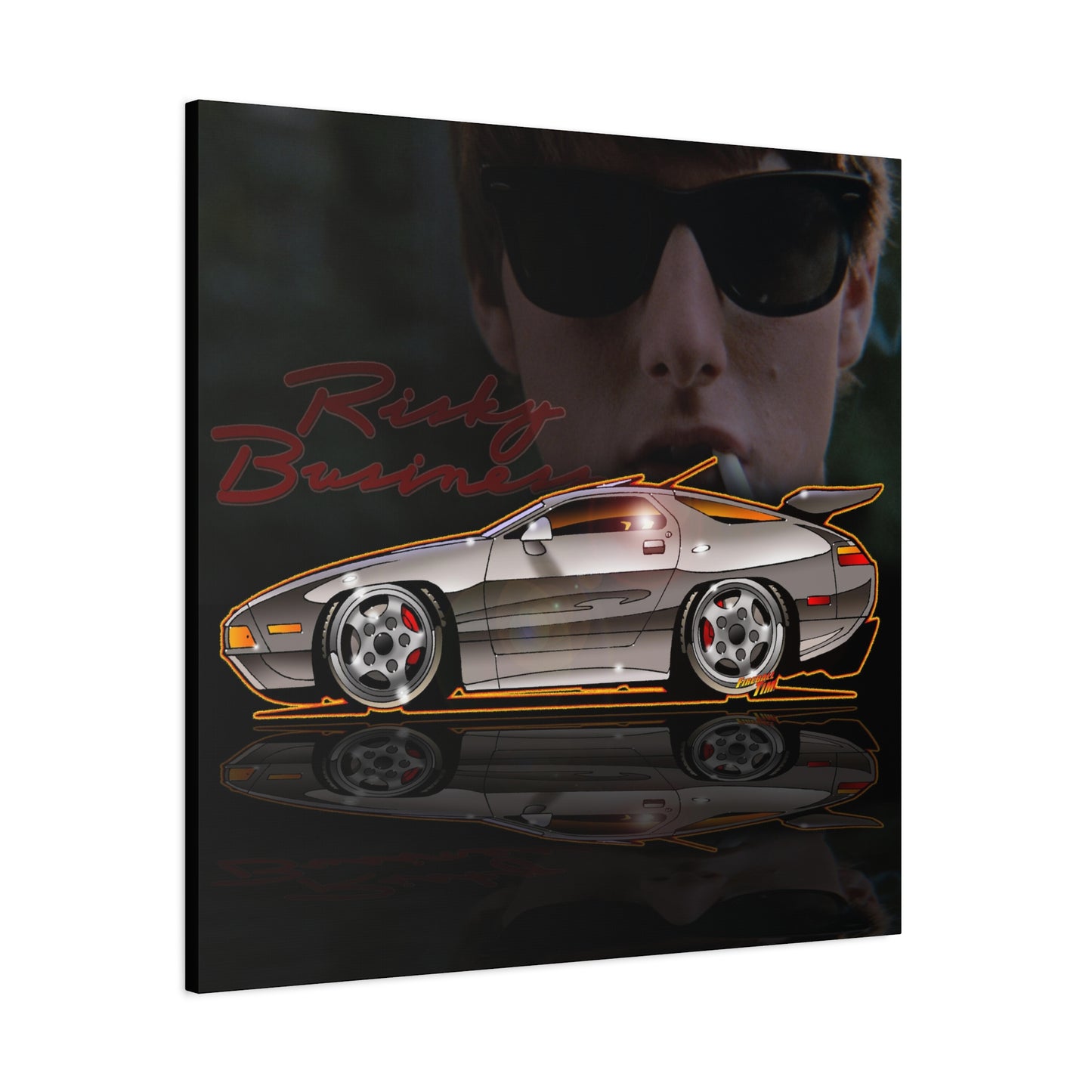 RISKY BUSINESS Porsche 928 Fireball Art Canvas Print - Sizes