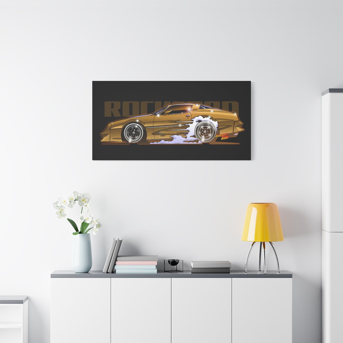 ROCKFORD FILES Pontiac Firebird Fireball Art Canvas Wall Print