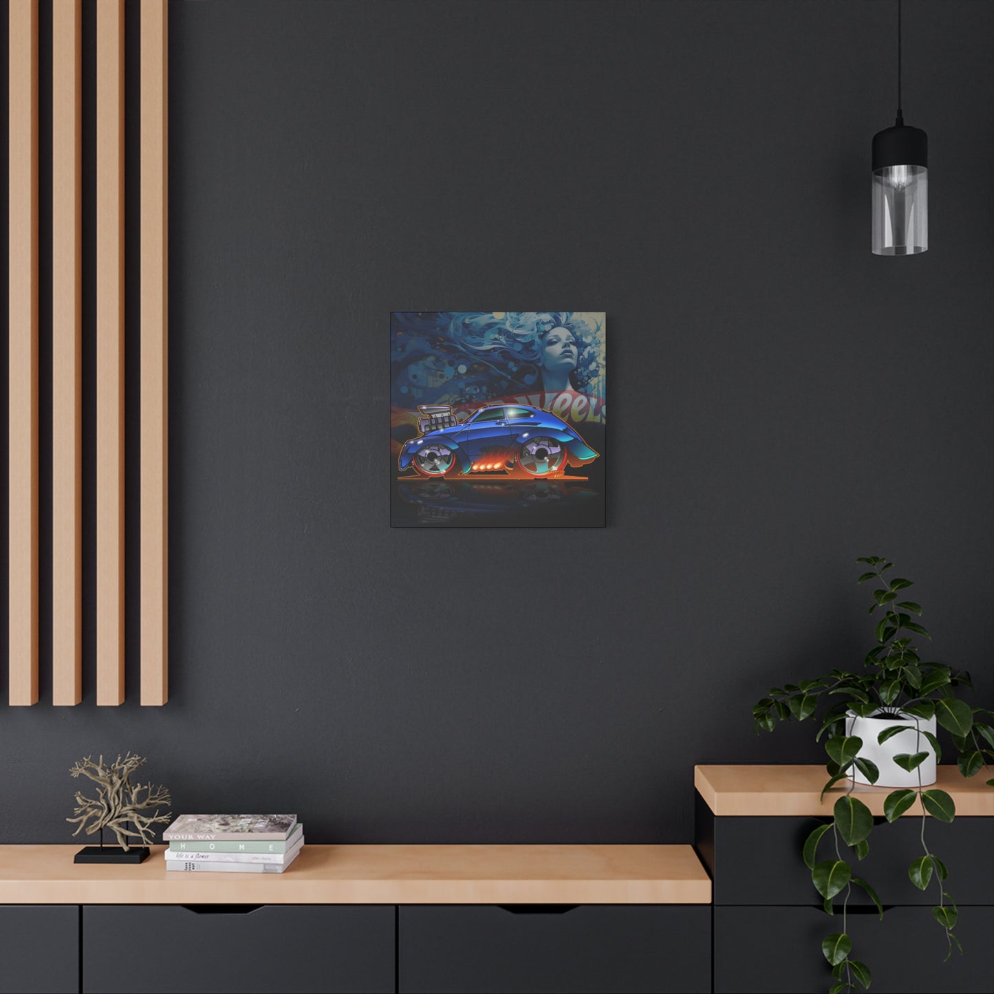 HOT WEEHLS Custom VW Bug Fireball Art Canvas Print