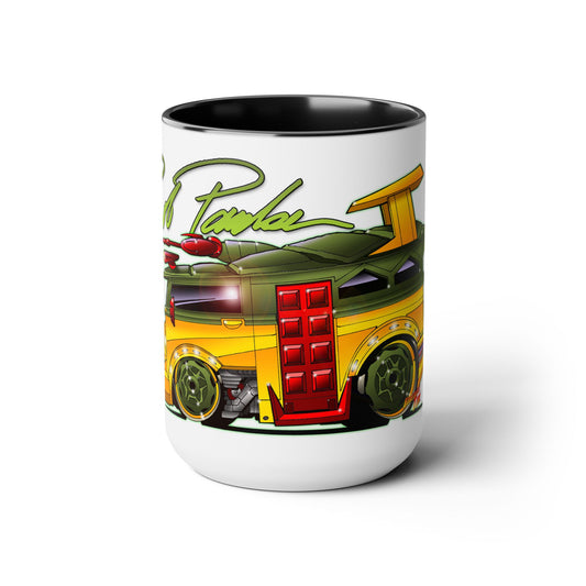 TEENAGE MUTANT NINJA TURTLE VAN Rob Paulsen Signature Concept Art Coffee Mug 15oz-Mug-Fireball Tim Garage