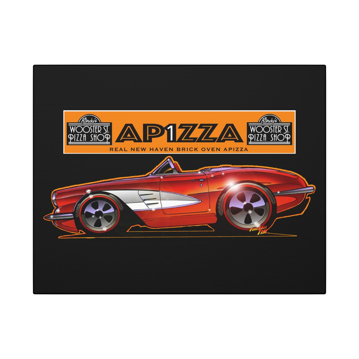 CORVETTE 1958 APIZZA 1 Fireball Art Canvas Print