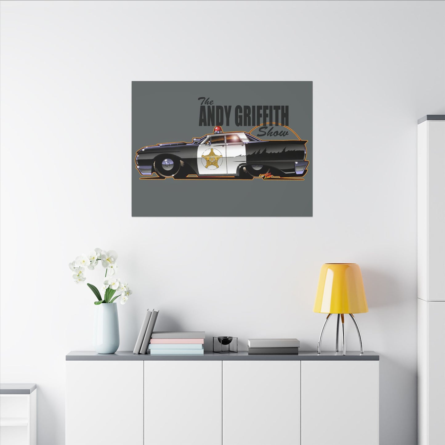ANDY GRIFFITH SHOW 1963 Ford Galaxie Police Patrol Car Canvas Art Print - 11x14