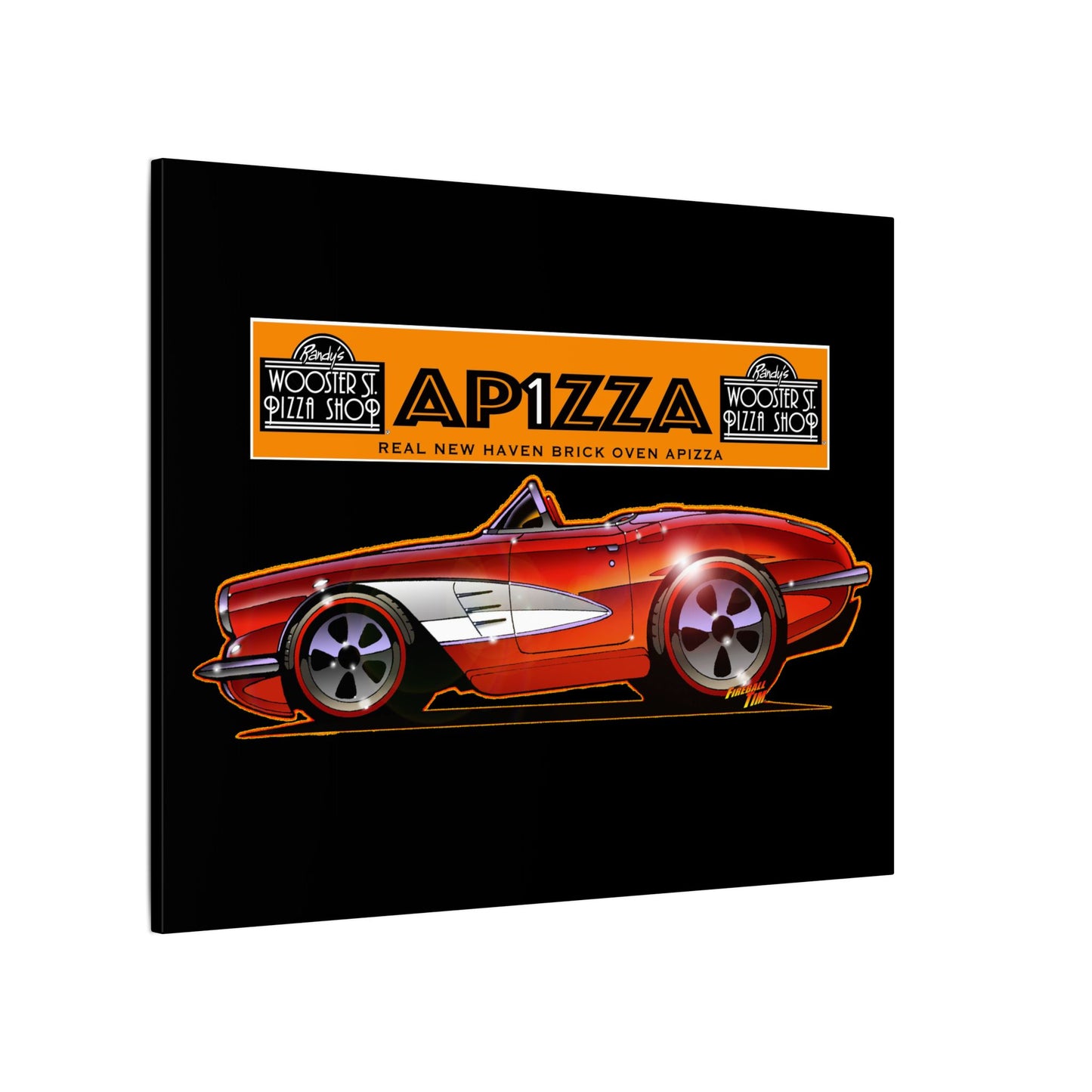 CORVETTE 1958 APIZZA 1 Fireball Art Canvas Print