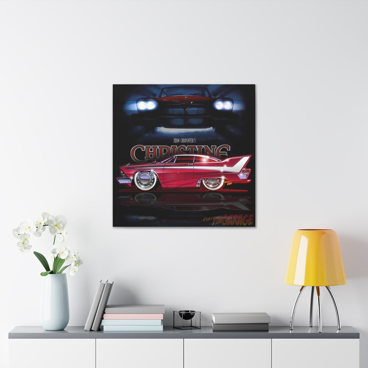 CHRISTINE Movie Car 1958 Plymouth Fury Concept Art Canvas MASTERPRINT 3 Sizes