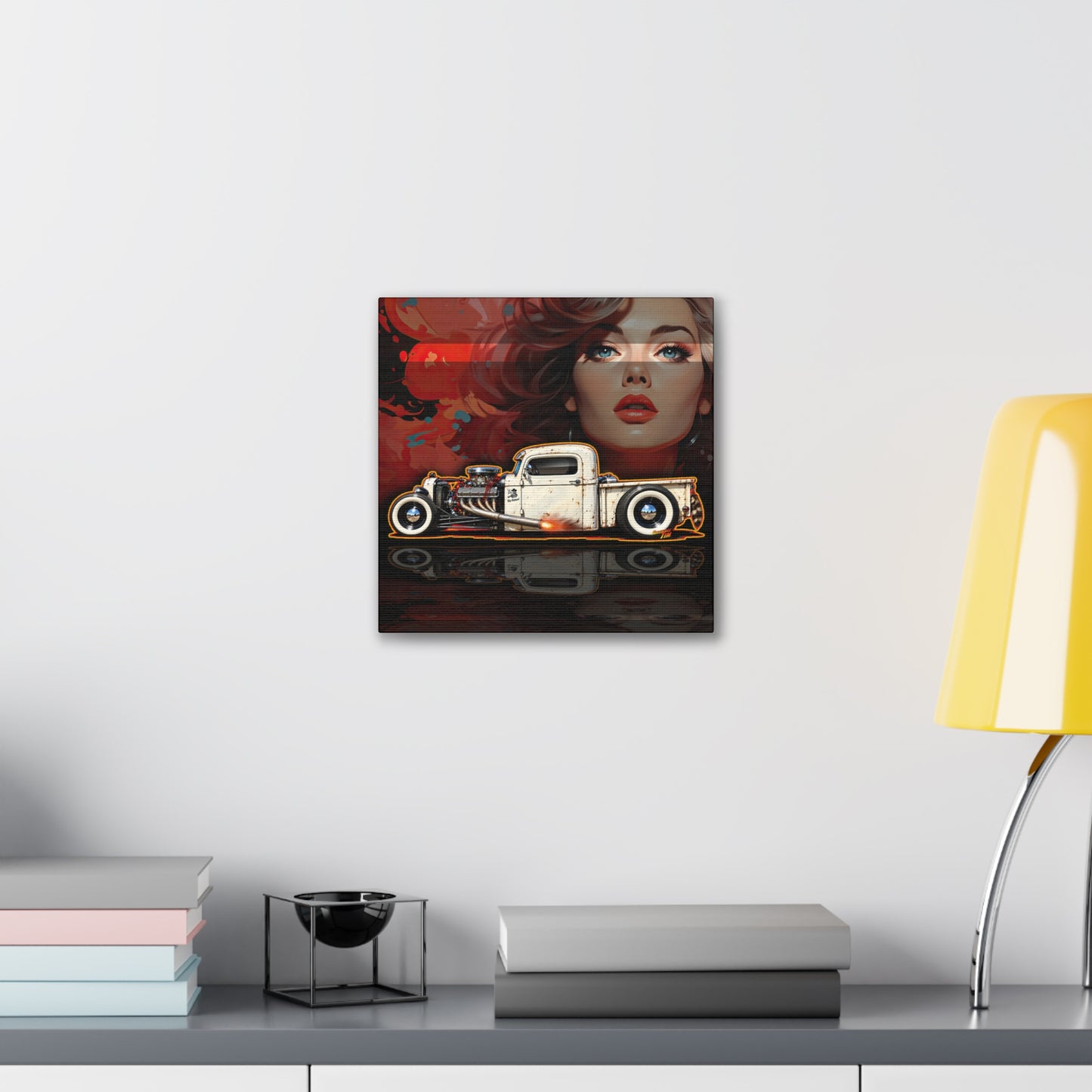 OUTLAW 150 Hot Rod Rat Rod Collectible Fireball Art Canvas Stretched Print