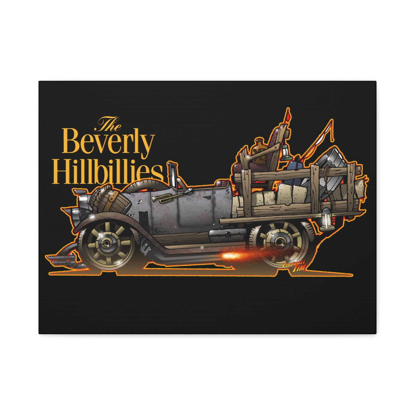 BEVERLY HILLBILLIES JALOPY Canvas Art Wall Print - 11x14