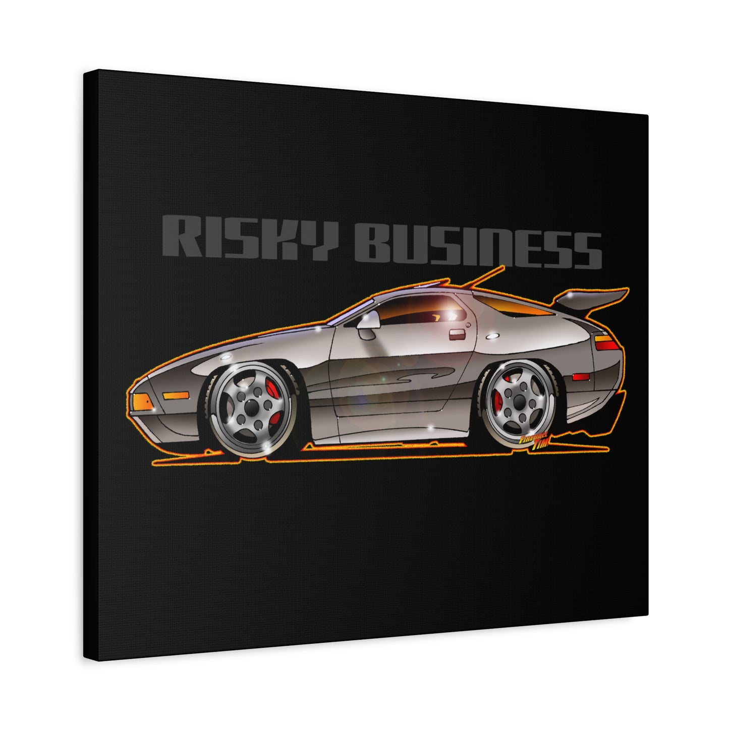 RISKY BUSINESS Porsche 928 Fireball Art Canvas Print - Sizes