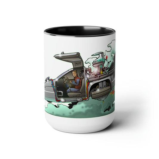 Back to the Future DELOREAN DMC 21 Time Machine Movie Car Coffee Mug 15oz