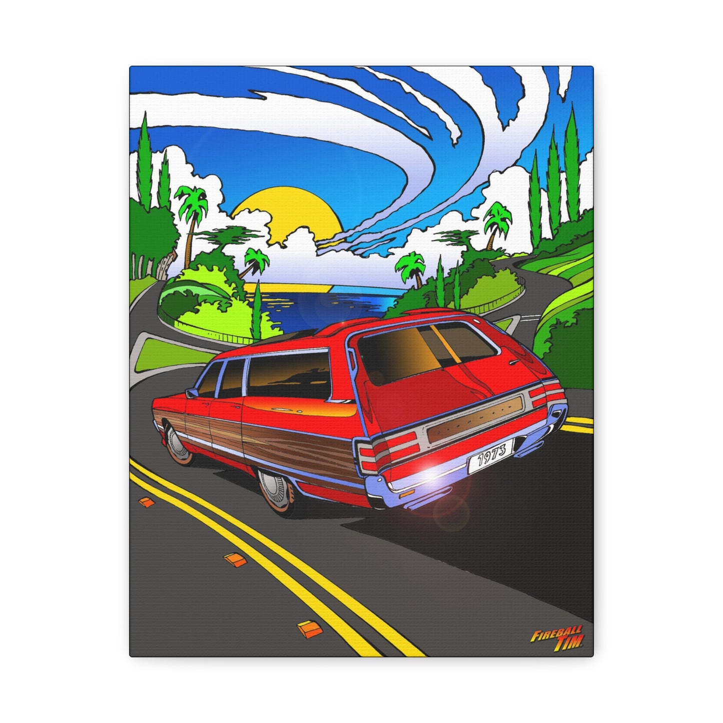 CHRYSLER Town & Country STATION WAGON 1973 Canvas Gallery Art Print 11x14