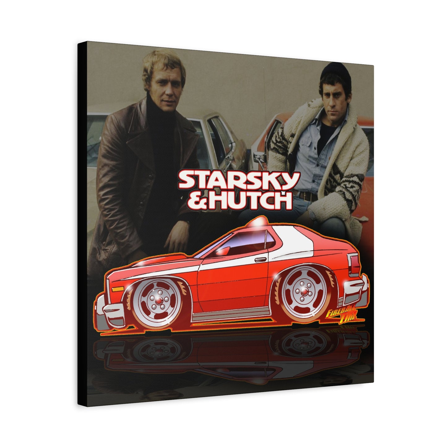 STARSKY AND HUTCH Fireball Art Canvas Wall Print