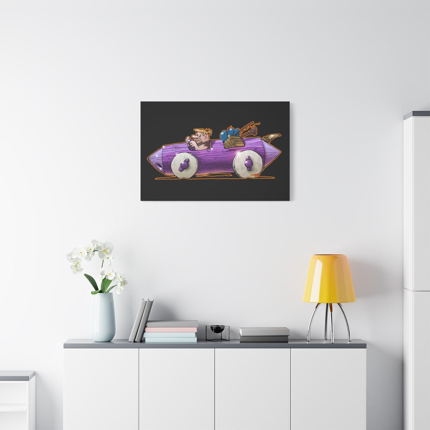 FLINSTONES BARNEY RUBBLE Fireball Art Canvas Wall Print - Multiple Sizes