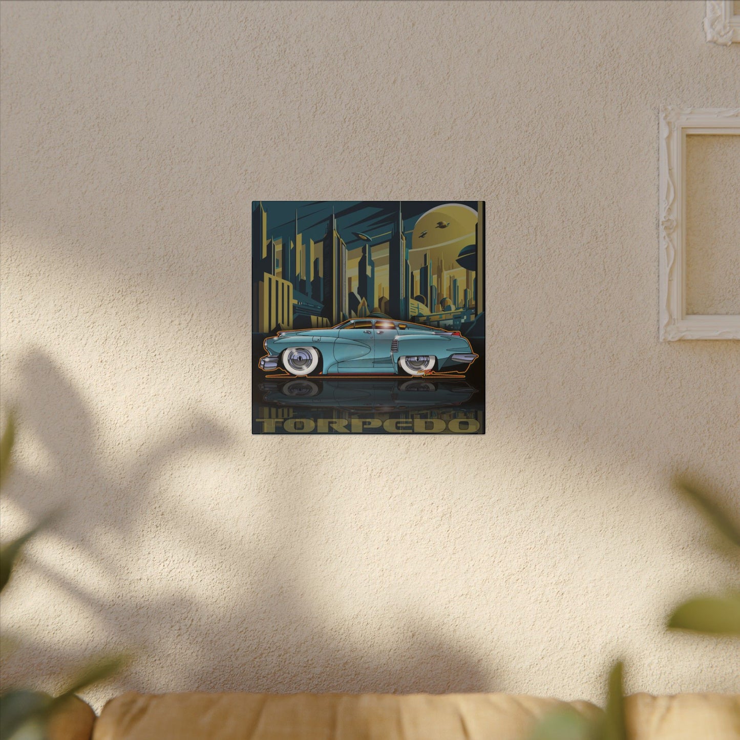 TUCKER TORPEDO 48 Collectible Fireball Art Canvas Print