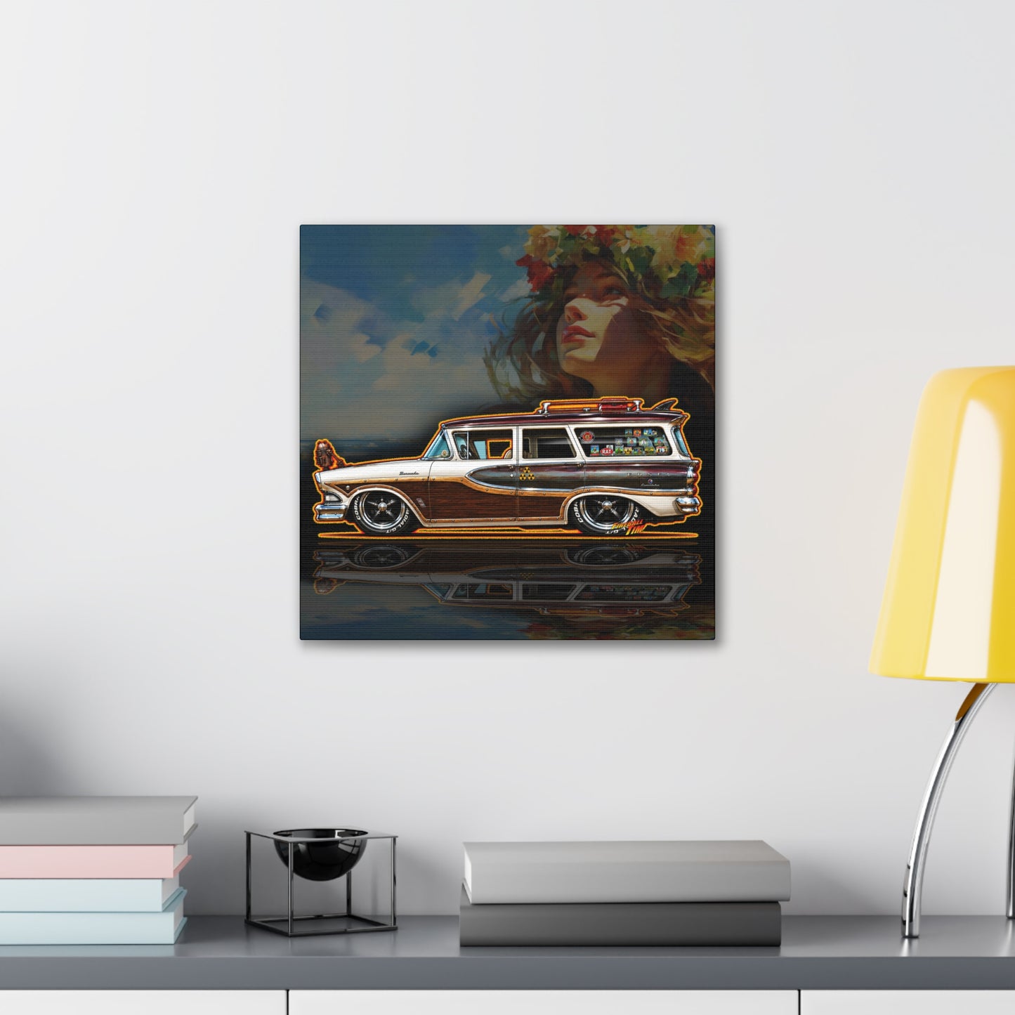 EDSEL BERMUDA 1958 Custom Station Wagon Collectible Art Canvas Stretched Print