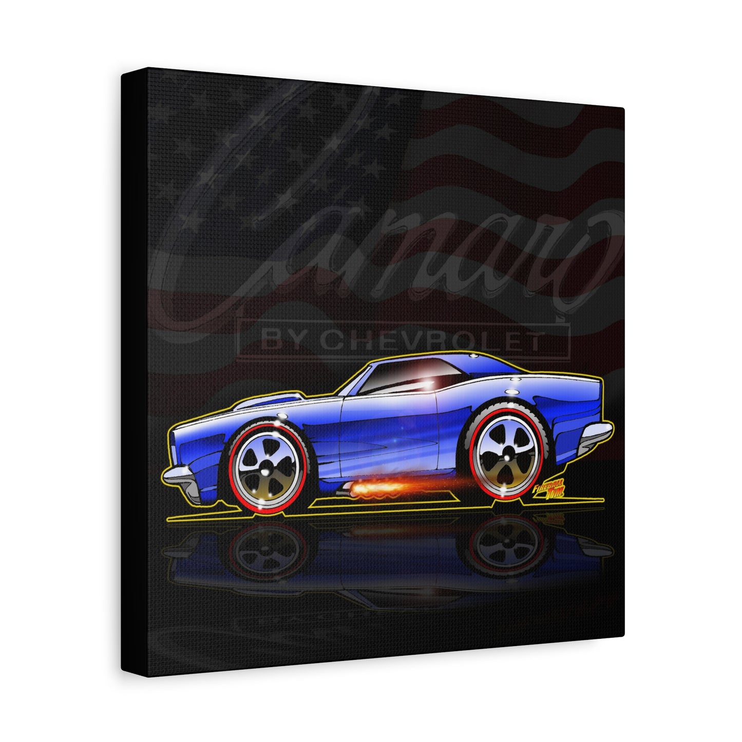 HOT WHEELS CAMARO Custom Collectible Fireball Art Canvas Print