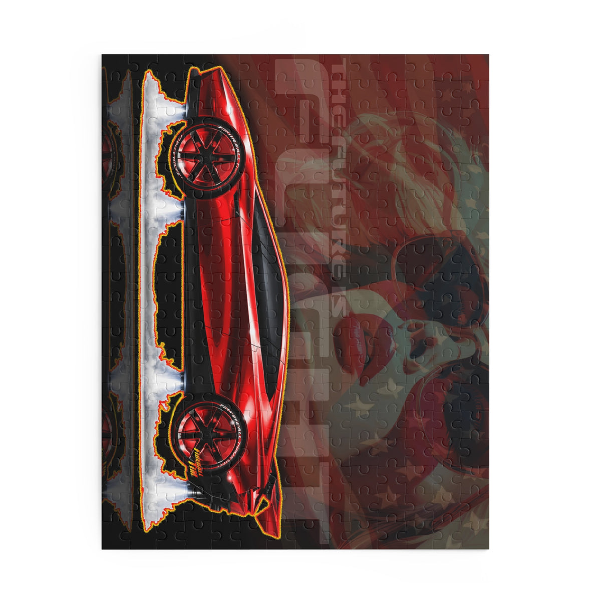 TESLA FLYING ROADSTER Collectible Fireball Art Jigsaw Puzzle — (120/252/500‑Piece)
