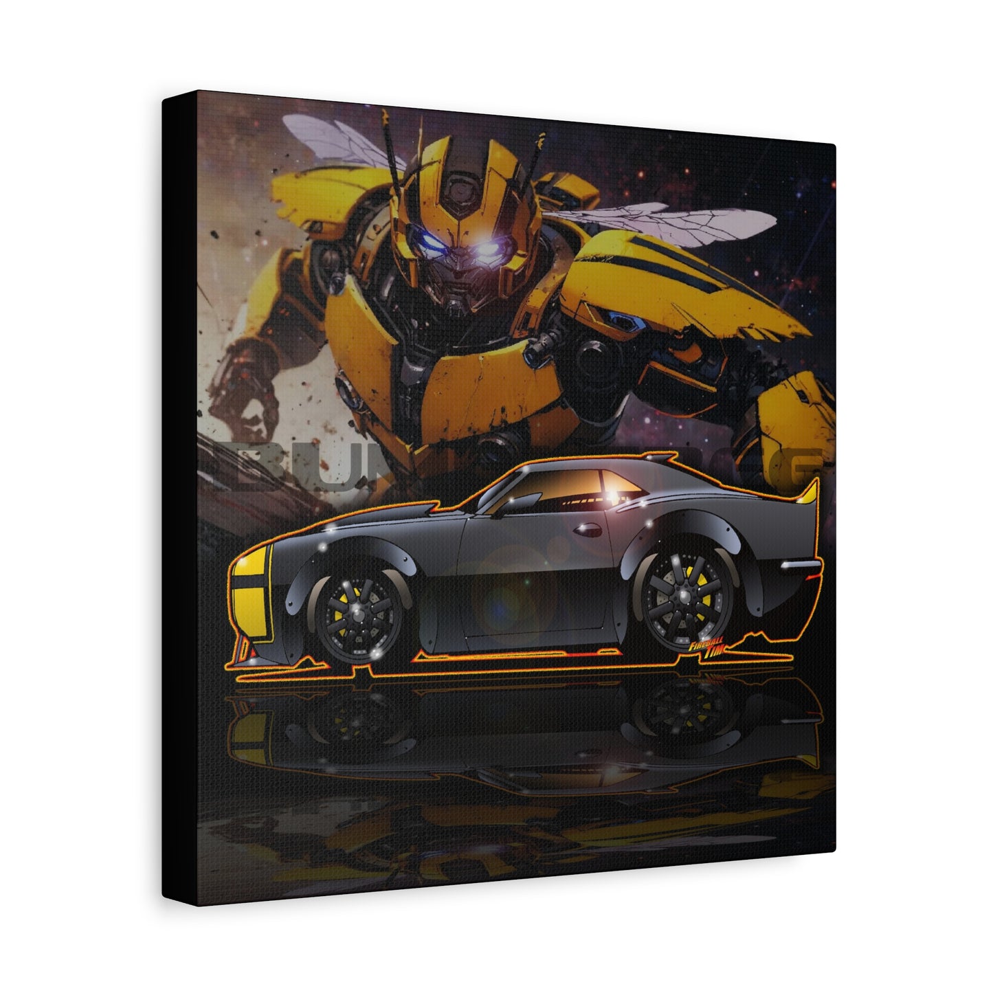 TRANSFORMERS BUMBLEBEE 1967 Camaro Fireball Art Canvas Print